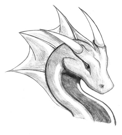 Dragon drawing easy - Step 16: Draw the mouth, eye, and horns. Add the mouth with an elongated “W” shape that begins at the tip of the triangle and ends near half of the head’s circle. Add the nose with a small “V” shape. Draw the eye with another rhomboid and draw a semicircle in it. Use our guidelines as a reference for the position. 
